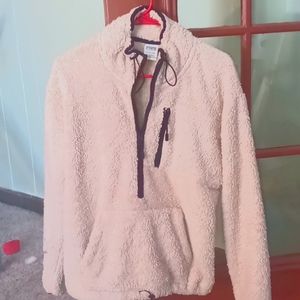 Pink Sherpa fleece pullover